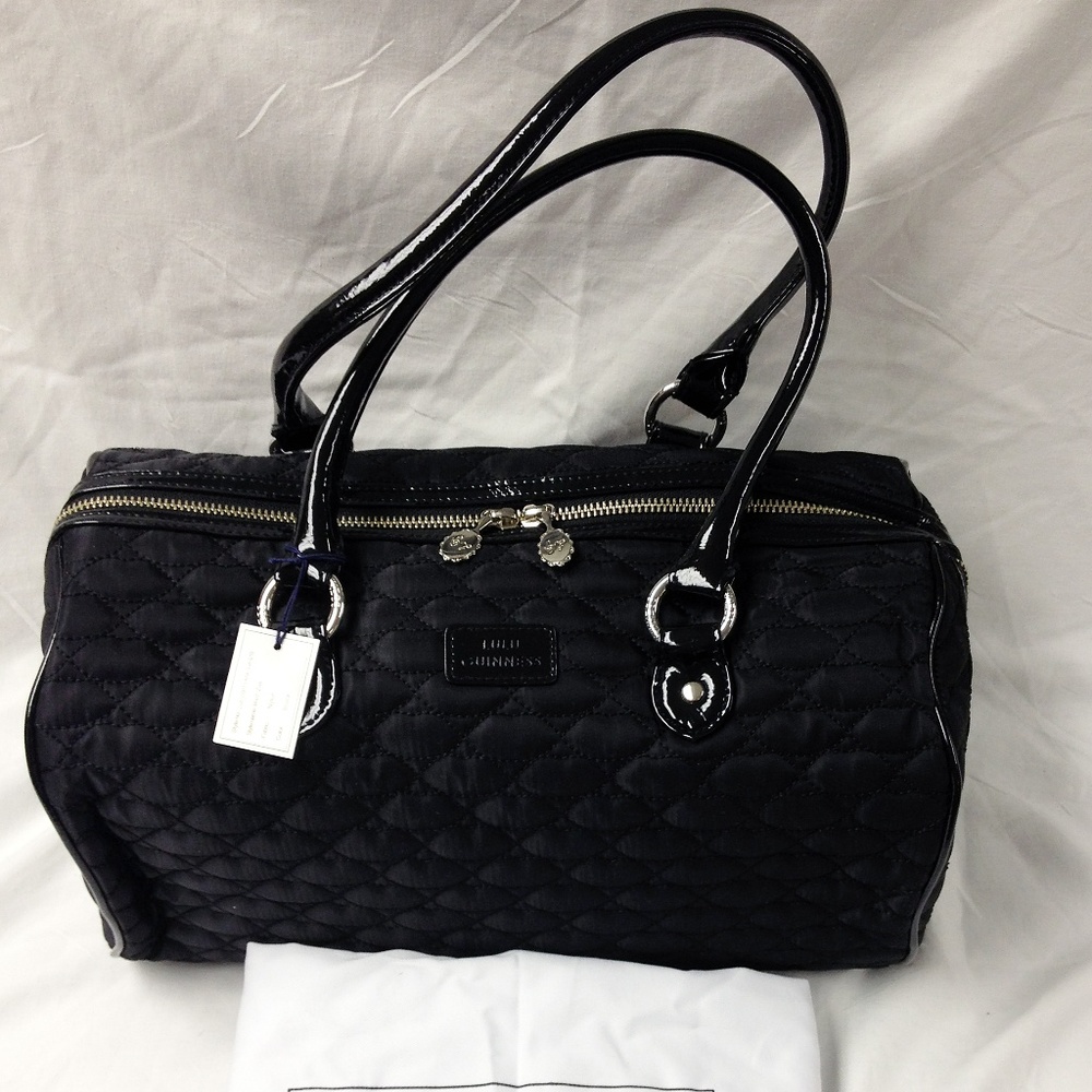 Lulu Guinness - Black Quilted Lips Medium Zoe Bag